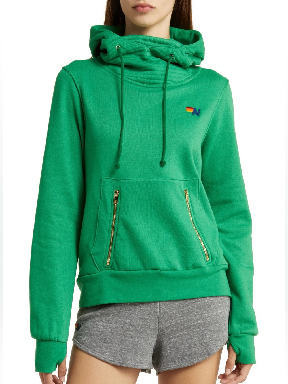 Aviator Nation Ninja Hoodie in Kelly Green XL